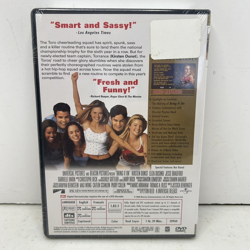 Bring‎ It On (DVD, 2000) – Widescreen Cheerleading Comedy Movie - Picture 2 of 4